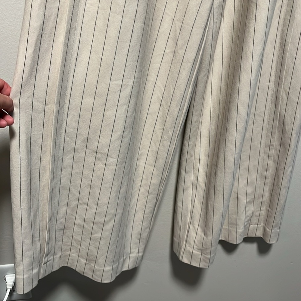 COS Straight-Leg Pinstripe Trousers, Cream, Size Large - Picture 5 of 11